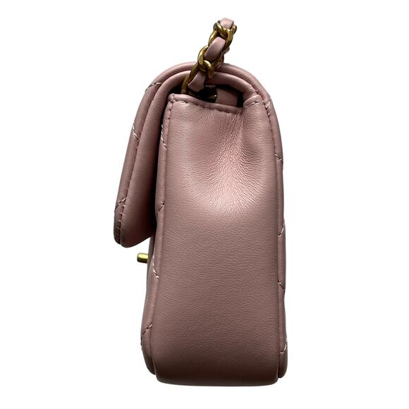 Chanel Mini Rectangular Flap Bag with Heart Chain Pink Lambskin Antique Gold - Picture 6 of 15